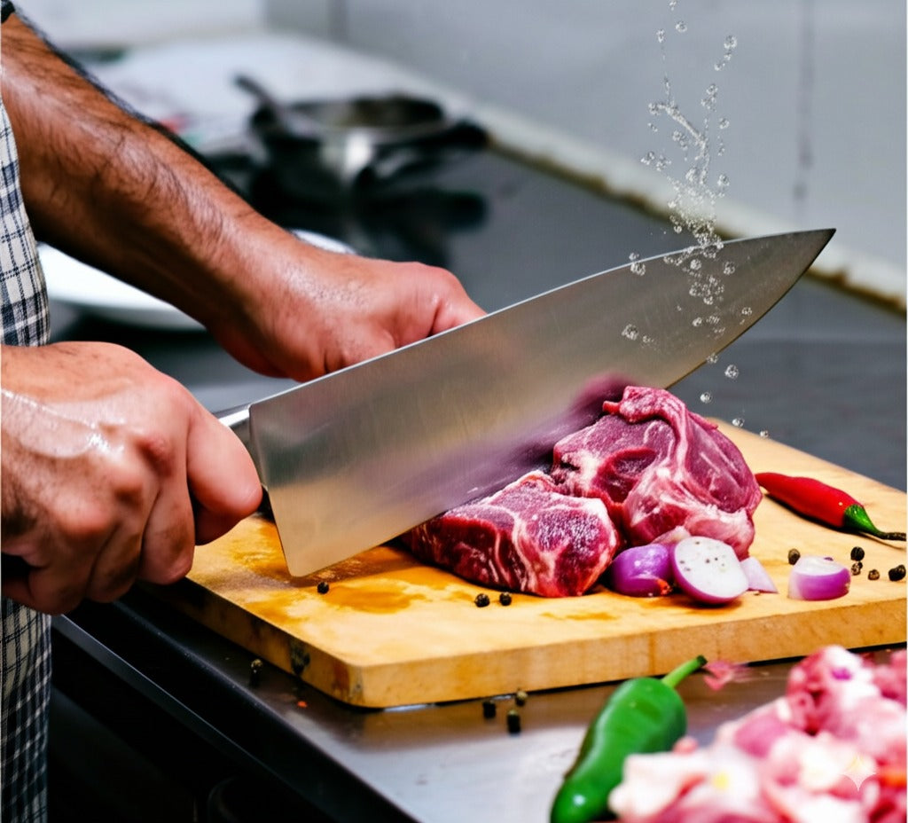 Full Tang stain free carbon steel Wide Slaughtering Knife For Eid e Qurban