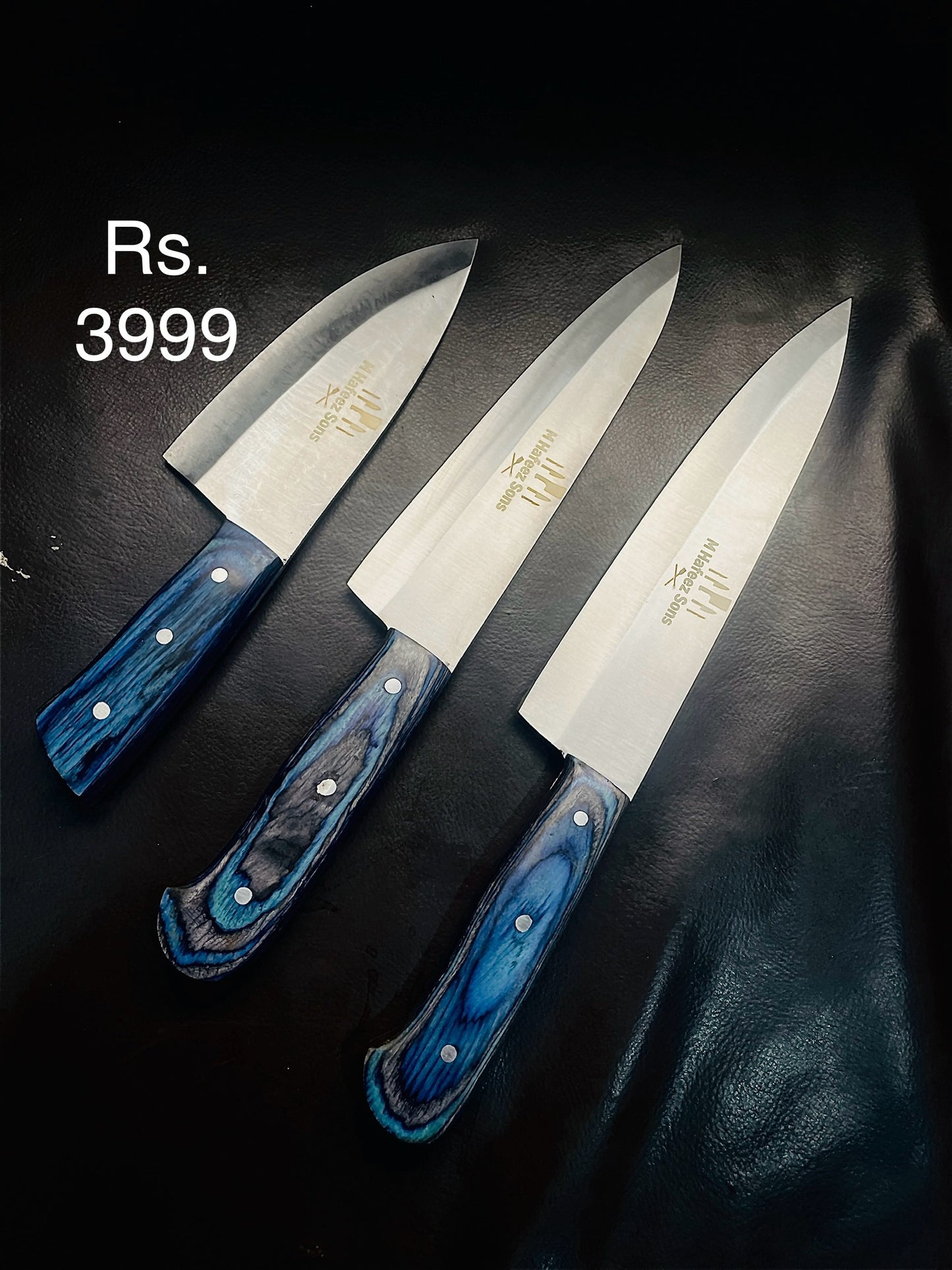 Swedish Grade 12C27 Steel | A High Carbon Rust Free Knife Set | Set of 3 | Knives for Kitchen and Qurbani