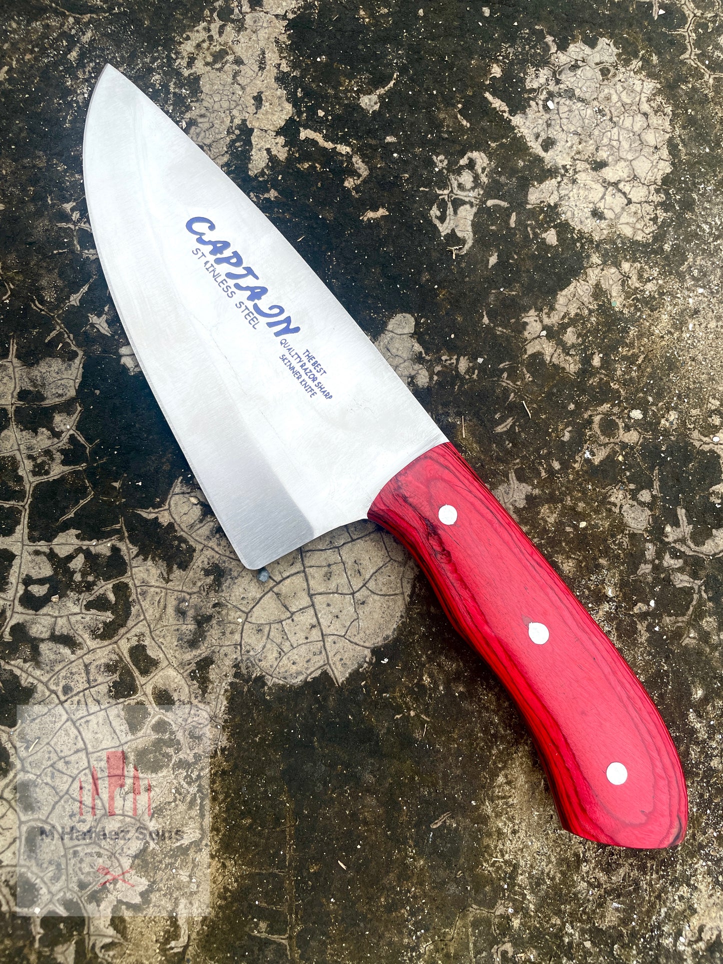 Wide Blade Stain free Carbon Steel Skinner Qurbani Knife for eid