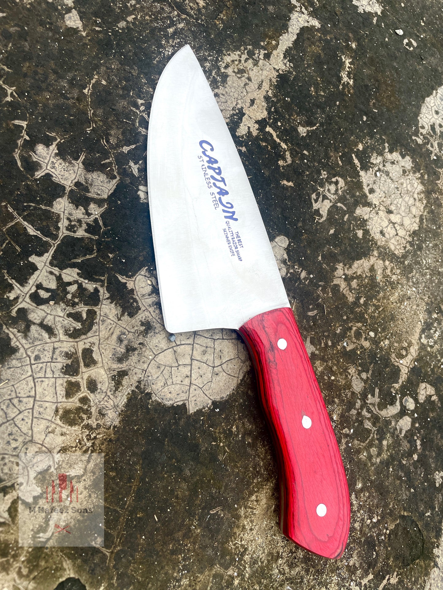 Wide Blade Stain free Carbon Steel Skinner Qurbani Knife for eid